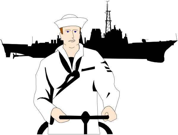 The image shows a black and white cartoon of an animated sailor riding on top of another figure that appears to be lying down with its arms outstretched as if it's being carried by the wind, set against a dark background.