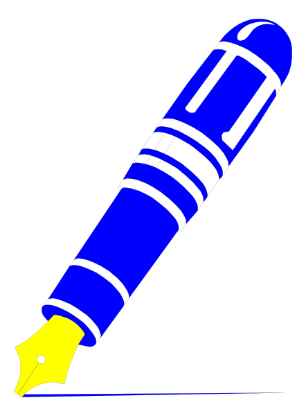 The image shows a blue pen with an eraser on top of it lying horizontally against a black background.