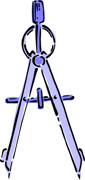 The image shows a compass with its legs open against a dark background.