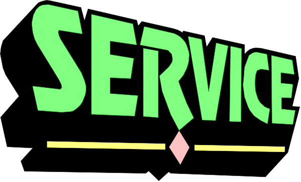 The image shows a logo with text that reads "SERVICE" on it against a black background.