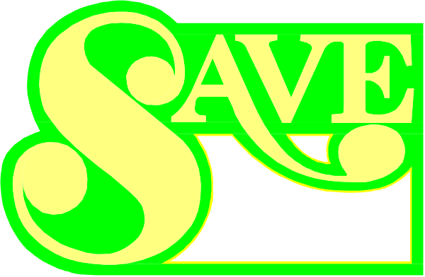 The image shows a logo with text that reads "SAVE" above an illustration of hands holding up what appears to be a globe on its side. Below this is another word in large letters reading "GIVE," and beneath it, there's smaller scripted lettering spelling out the phrase "AND CHANGE." The background color behind these texts transitions from green at the top left corner to yellow towards the bottom right of the image.