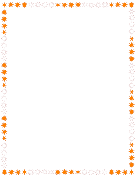The image shows a black square with white stars around it on an orange background within another larger gray rectangle that has red lines forming its border.
