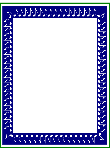 The image shows a blank white card with blue borders inside an open book that has decorative pages on either side; there is no text visible in this clip-art representation of a notebook page within a larger frame, which appears to be part of another graphic design or template for stationery items.
