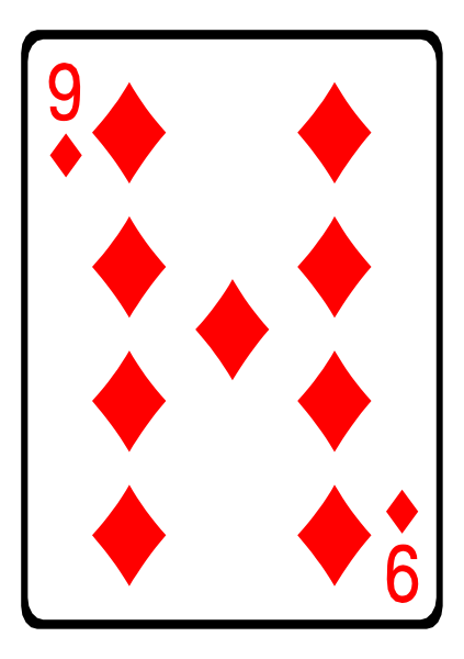 The card shows a royal flush of spades with diamonds on it as well.
