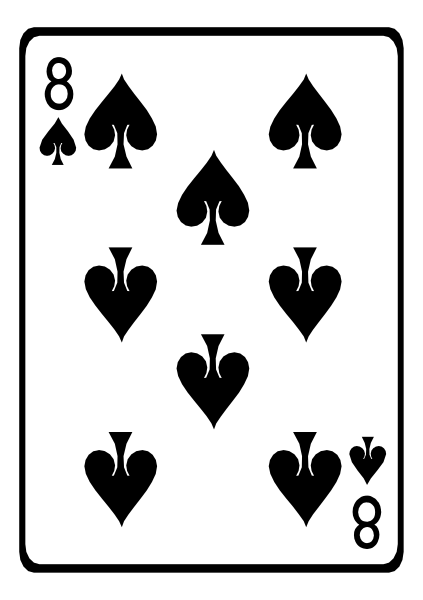 The card shows a royal flush of spades: Ace high with 8 through to two of clubs. It is an image on playing cards that represents this hand in poker. There's no action taking place, and there aren't any objects other than the deck itself or people who might be using it for gambling purposes. The setting appears to be a standard card table if one were to imagine where such a royal flush would typically occur during gameplay of Texas Hold 'em Poker.