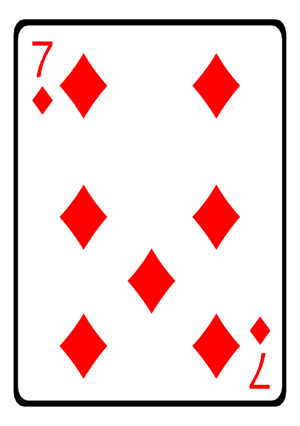 The card shows a royal flush of diamonds with an ace high on top.