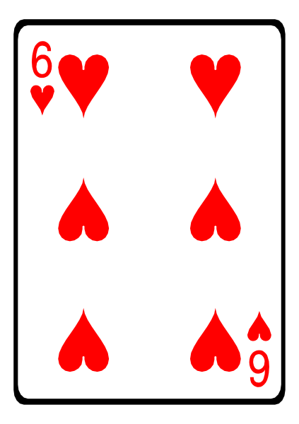 The card shows a royal flush of hearts with spades on it; there is no text present within this small clip-art image.
