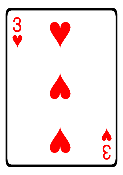 The card shows a royal flush of spades with hearts as jokers on it.