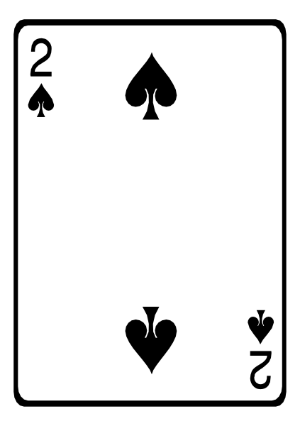 The card shows a black ace of spades with white pips on it against a gray background.