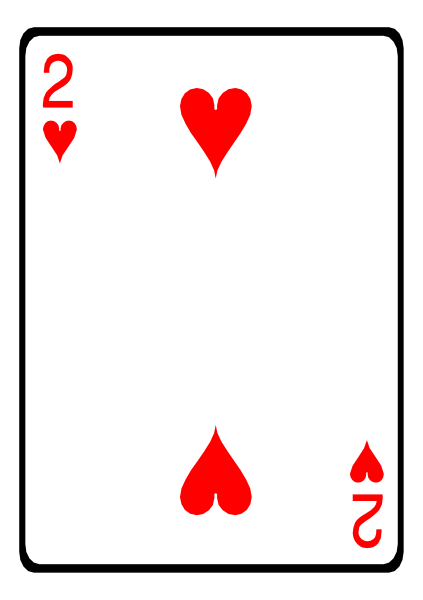 The card shows a royal flush of spades with hearts as jokers on it.