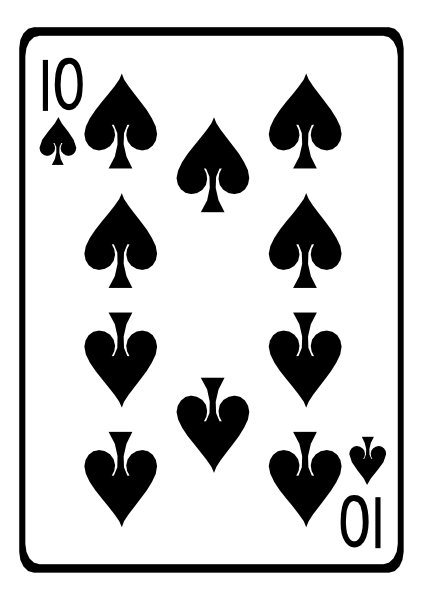 The card shows a royal flush of spades: Ace of Spades on top with four Kings below it forming an inverted pyramid shape.