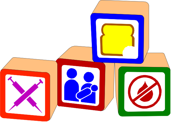 The image shows a collection of colorful block letters with various symbols on them such as an exclamation mark, heart symbol, house icon, cross-out circle indicating prohibition, fire extinguisher signifying safety equipment, and other icons that could represent different themes or concepts but are not clearly identifiable. The blocks appear to be arranged in a way similar to the game Jenga where each block is connected with others above it. There's no text present on these blocks. This image seems more like an abstract representation of various topics rather than depicting any specific scene