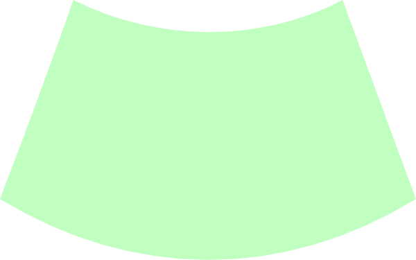The image shows a green object with an irregular shape that resembles a piece of clothing on top of another similar-colored but differently shaped item below it in what appears to be a digital display format.