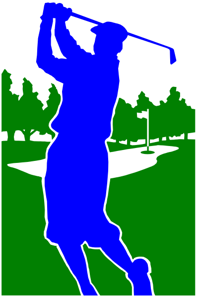 The image shows a golf player swinging at a ball on an outdoor course during nighttime with trees visible behind them.
