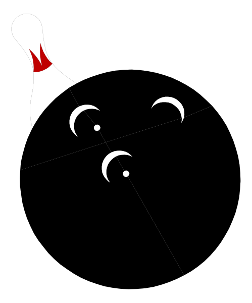 The black background features a white silhouette of an umbrella with three birds perched on it at different points along its curve.