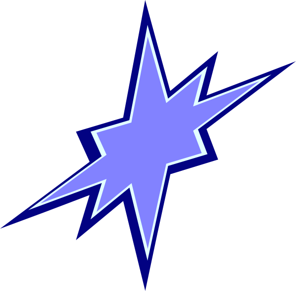 The image shows a blue lightning bolt graphic with white outlines on a black background.