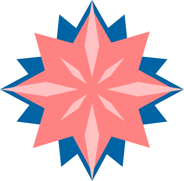 The image shows a stylized star with multiple points against a black background.