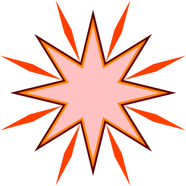 The image shows a bright explosion with red sparks against a black background.