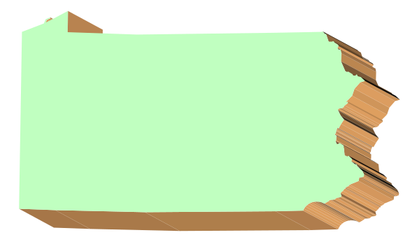 The image shows a green rectangle with torn edges on top of another rectangular shape that is partially obscured by it.