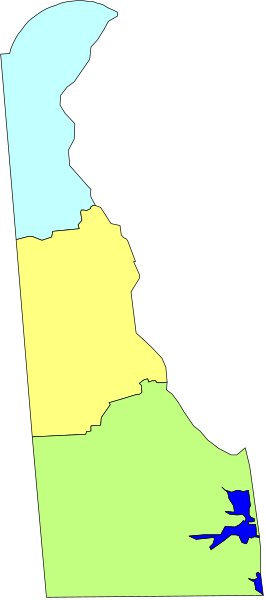The map shows a state with different colored regions representing various states within it.