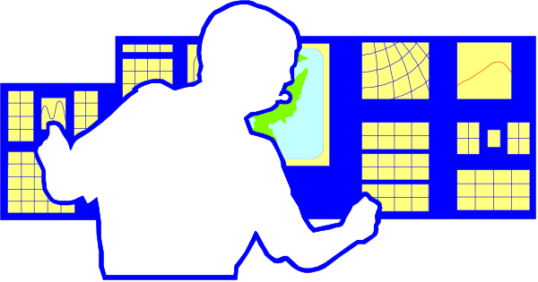 The image shows a person standing next to an illuminated map with various markings on it at nighttime inside what appears to be a control room filled with screens displaying maps of different areas.