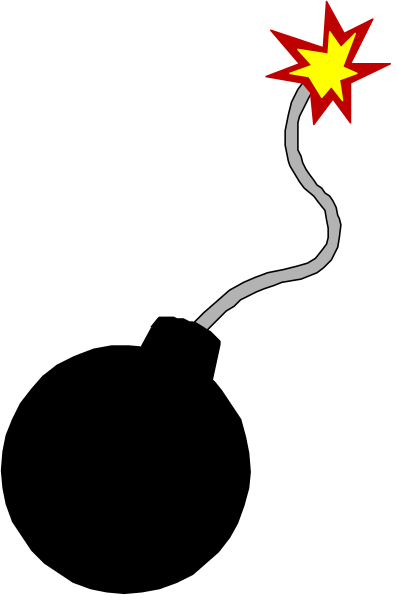 The image shows a black silhouette of an object with two points on top against a dark background; there is also what appears to be a small explosion at one end of this shape.