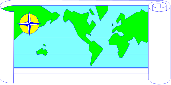 The image shows a green globe with white landmasses on it against a gray background at an angle that makes part of the sphere visible while obscuring another section by its curvature.