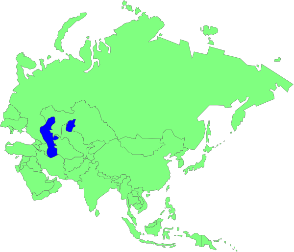 The map shows a country with blue shading around it, indicating some sort of focus on that area within its borders.