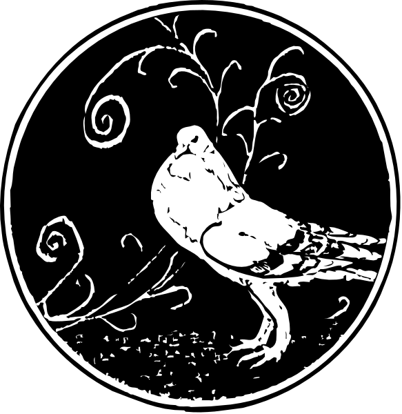 The black and white images show a bird perched on an open book with swirling patterns around it; there is no text present in either image to provide additional context about their content.