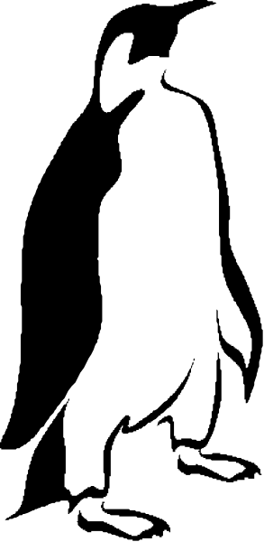The black and white silhouette of a person walking on sidewalk with hands behind back against dark background.