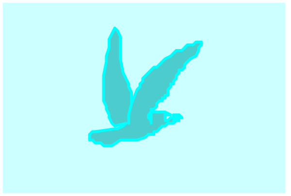 The image shows a blue bird flying against an overcast sky with clouds below it on what appears to be a computer screen displaying weather information such as temperature and humidity levels in Celsius degrees.