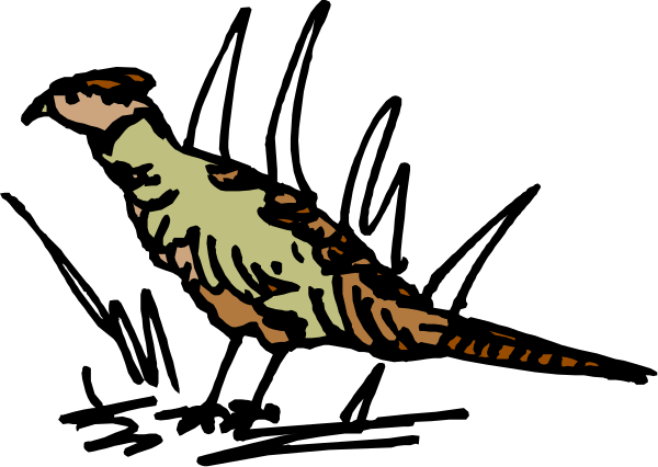 The image shows a cartoon of an alligator with sharp teeth running across a dark background towards its prey on land which is depicted as a bird-like creature.