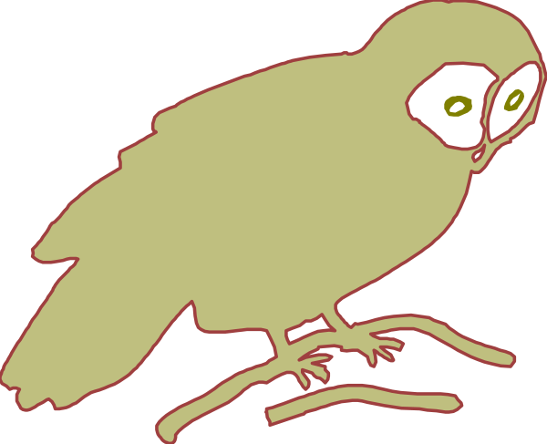The image shows a cartoon owl with an eye patch on its left side standing next to another smaller bird that appears injured; both birds have human-like facial expressions.
