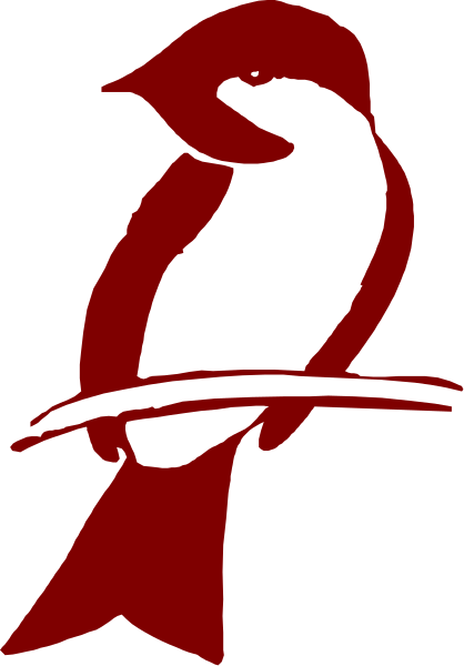 The image shows a red cardinal perched on top of an open book with pages that have white text; there is no visible content in this description as it focuses solely on what can be seen within the confines of the clip-art image provided, without any assumptions or interpretations beyond those directly observable.
