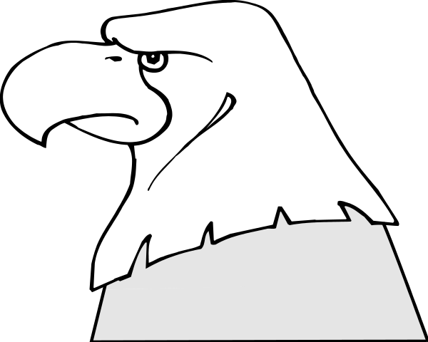 The black and white cartoon features an eagle with a speech bubble that says "I'm sorry."