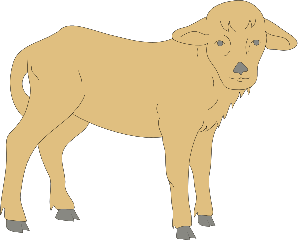 The image shows a cartoon of two goats standing side by side against a black background; both have horns but only one has ears visible in this viewpoint.