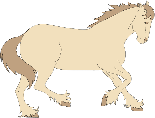 The image shows a black silhouette of two horses running side by side against an untextured background with no additional details provided about their surroundings or any other elements present in this clip-art illustration.