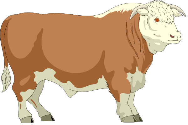 The image shows two cartoon cows standing side by side against a black background with white outlines; there is no text present in this clip-art illustration of an animated scene featuring bovine characters, one larger and more detailed than the other smaller cow to its right.