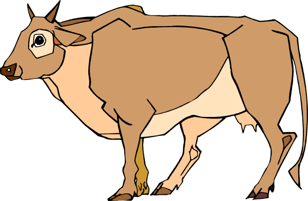 The image shows a cartoon of two cows standing side by side against a black background with white outlines; there is no text present in this clip-art illustration.