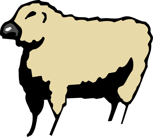 The image shows a black and white illustration of an animal that resembles a sheep with its head turned to look at something off-screen; it is standing on two legs in front of what appears to be a map, which includes geographical features such as mountains or hills but no specific landmarks are identifiable.