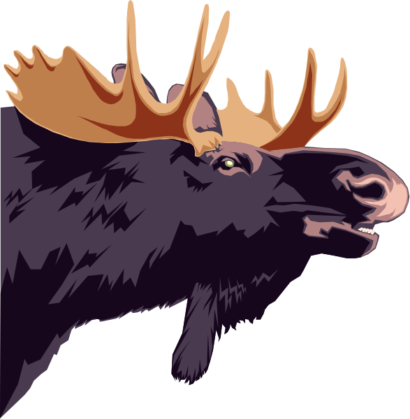 The image shows a side by side comparison of two illustrations featuring an animal with antlers that resembles a moose in one picture and a wolf-like creature in another.