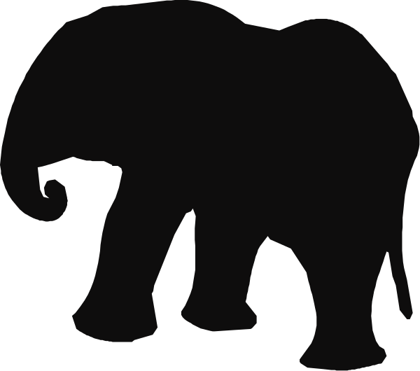 The silhouette of an elephant against a black background with white text at bottom right corner that reads "10%".
