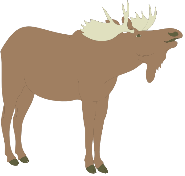 The image shows two cartoon moose standing side by side against a black background with no additional context provided about their surroundings or any other elements present in this clip-art illustration of wildlife.