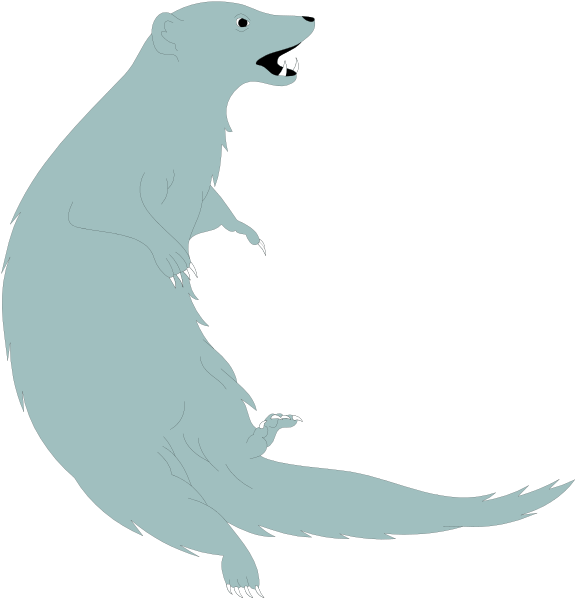 The image shows two illustrations of a beaver with its mouth open against different backgrounds: black for the top half and blue for the bottom half.