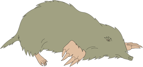 The image shows a cartoon rat lying on its back with four legs extended upwards as if it's dead or dying in an indoor environment that appears to be made of wood planks.