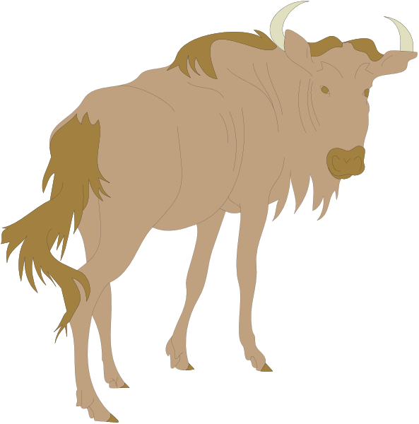 The image shows a side by side comparison of two different illustrations: on top is an animal with long horns standing in profile; below it appears to be another similar creature but without any visible features like fur, skin texture, etc., leaving only its silhouette and outline for reference or coloring.
