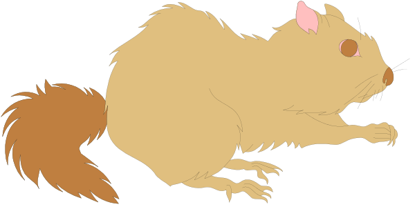 The image shows two cartoon squirrels with bushy tails; a larger brown squirrel is standing on its hind legs to reach for something while looking upwards towards it, next to a smaller tan-colored one that appears relaxed and sits in front of an unseen object or person.