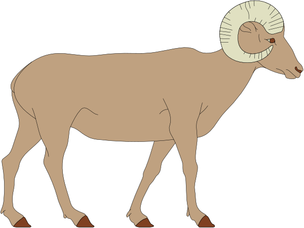 The image shows a cartoon of two rams standing next to each other with horns on their heads; there is no text present in this clip-art illustration.