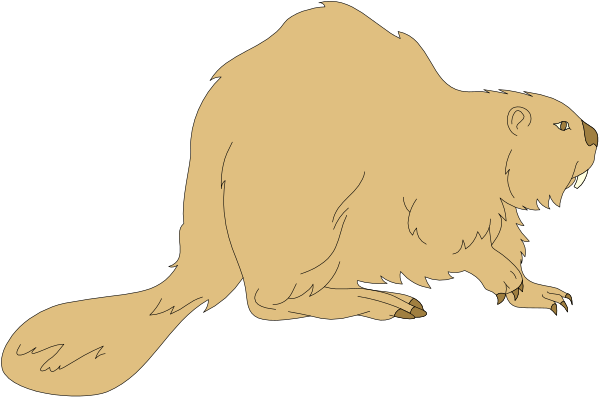 The illustration shows a beaver standing on its hind legs next to an otter that is sitting down with both of them facing each other in what appears to be water.