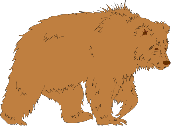 The image shows a cartoon of two bears standing next to each other with an arrow pointing between them; there is no text present in this clip-art illustration.